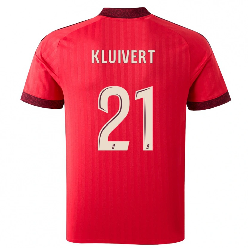 Danxen Barn Ruben Kluivert #21 Vinröd Röd Vit Bortatröja Matchtröjor 2026/27 Tröjor T-Tröja
