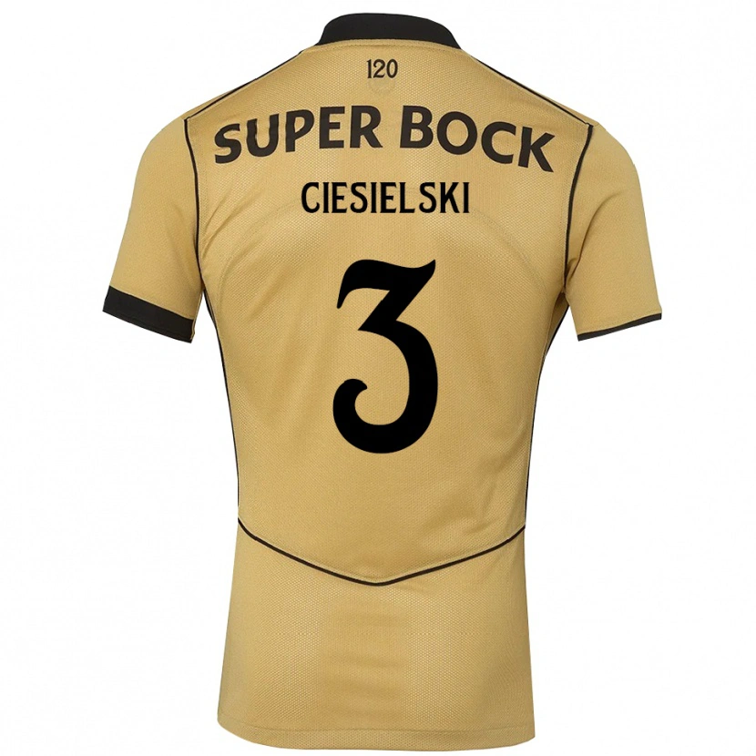 Danxen Barn Daniel Ciesielski #3 Gyllene Svart Bortatröja Matchtröjor 2026/27 Tröjor T-Tröja
