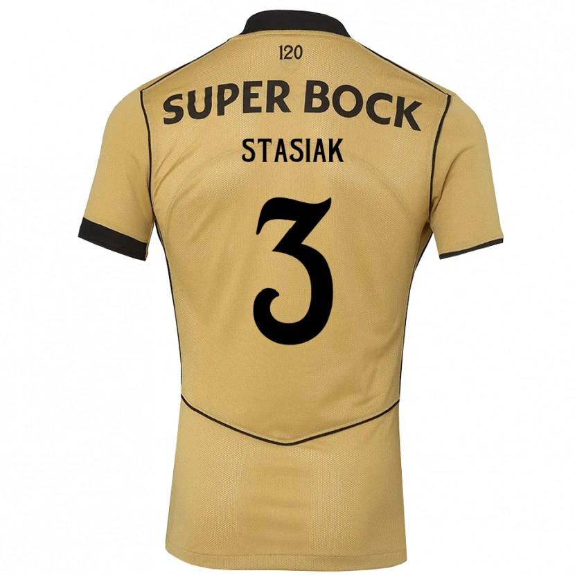 Danxen Barn Jakub Stasiak #3 Gyllene Svart Bortatröja Matchtröjor 2026/27 Tröjor T-Tröja