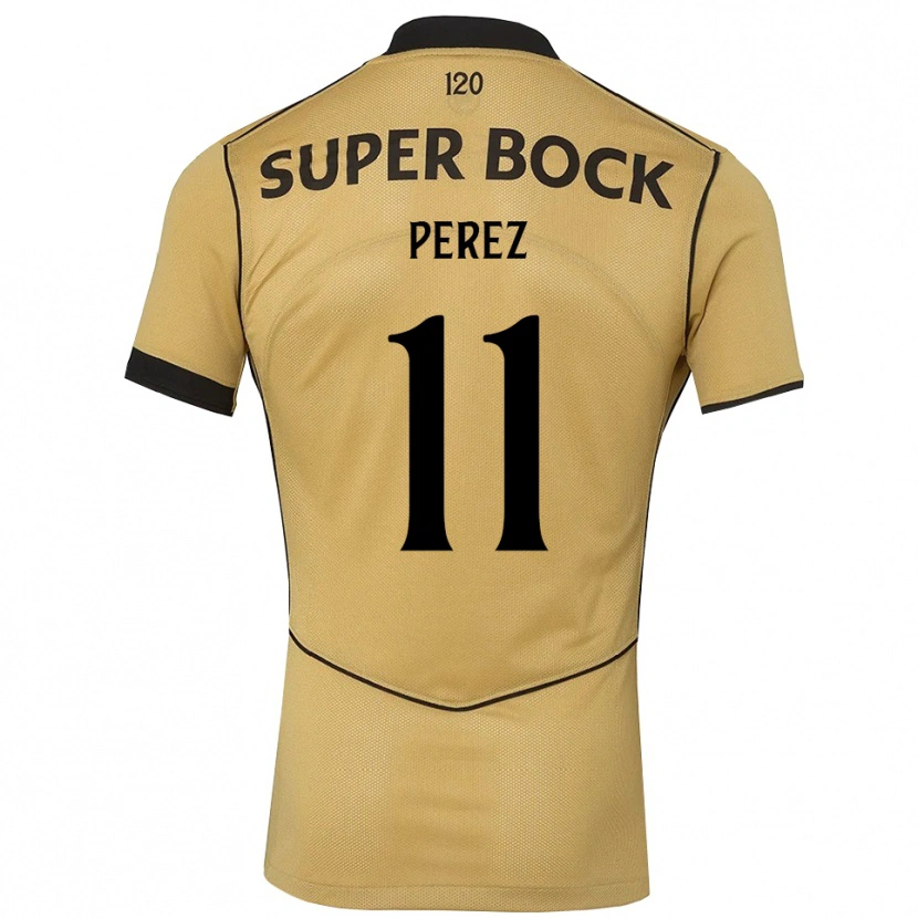 Danxen Barn Brenda Pérez #11 Gyllene Svart Bortatröja Matchtröjor 2026/27 Tröjor T-Tröja