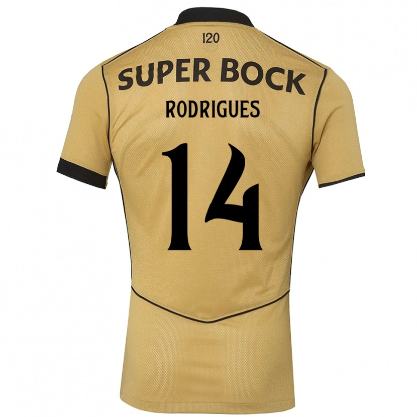 Danxen Barn Paulo Rodrigues #14 Gyllene Svart Bortatröja Matchtröjor 2026/27 Tröjor T-Tröja