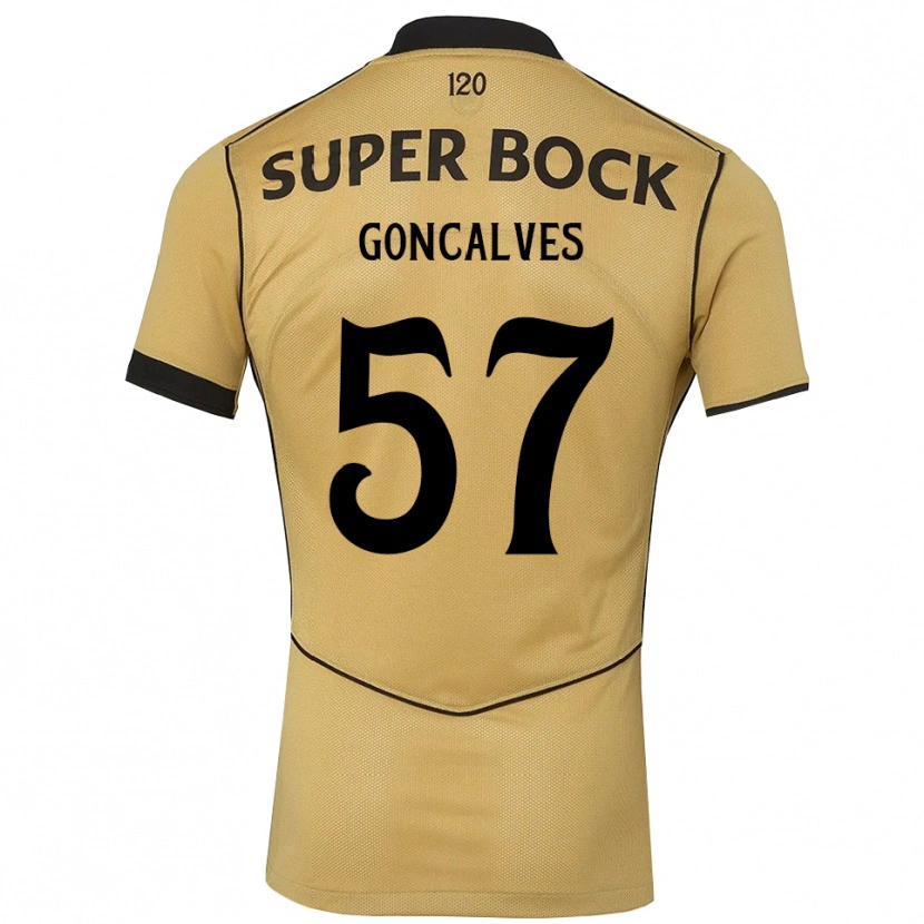 Danxen Barn Inês Gonçalves #57 Gyllene Svart Bortatröja Matchtröjor 2026/27 Tröjor T-Tröja