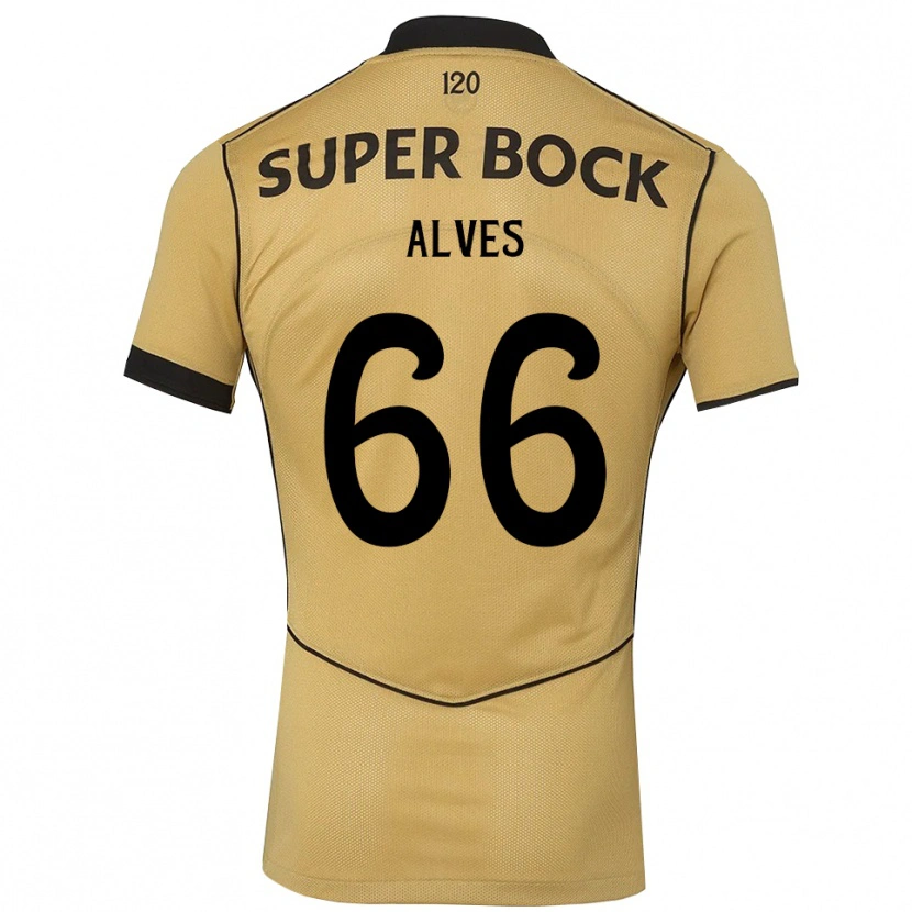 Danxen Barn Miguel Alves #66 Gyllene Svart Bortatröja Matchtröjor 2026/27 Tröjor T-Tröja