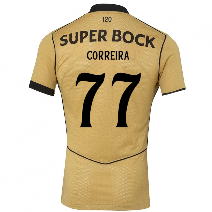 Danxen Barn Alicia Figueiredo Lima Correia #77 Gyllene Svart Bortatröja Matchtröjor 2026/27 Tröjor T-Tröja