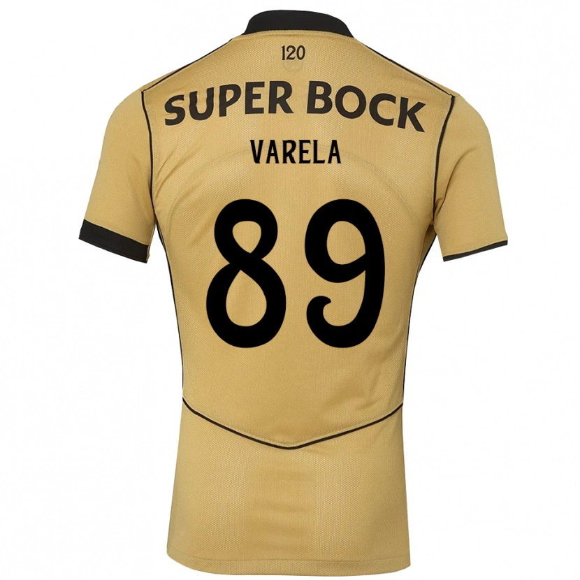 Danxen Barn Leonardo Varela #89 Gyllene Svart Bortatröja Matchtröjor 2026/27 Tröjor T-Tröja