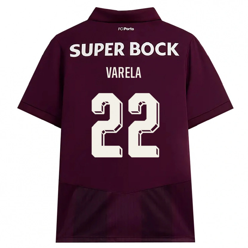 Danxen Barn Alan Varela #22 Vinröd Vit Bortatröja Matchtröjor 2026/27 Tröjor T-Tröja