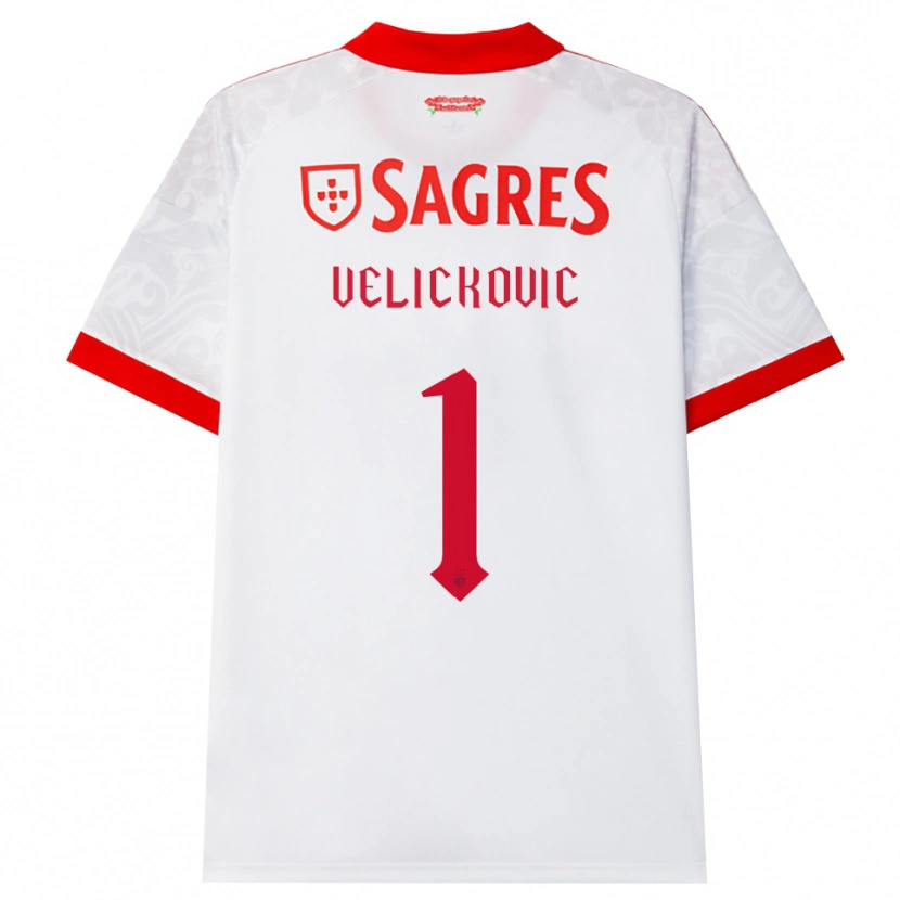 Danxen Barn Luka Velickovic #1 Vit Röd Gul Bortatröja Matchtröjor 2026/27 Tröjor T-Tröja