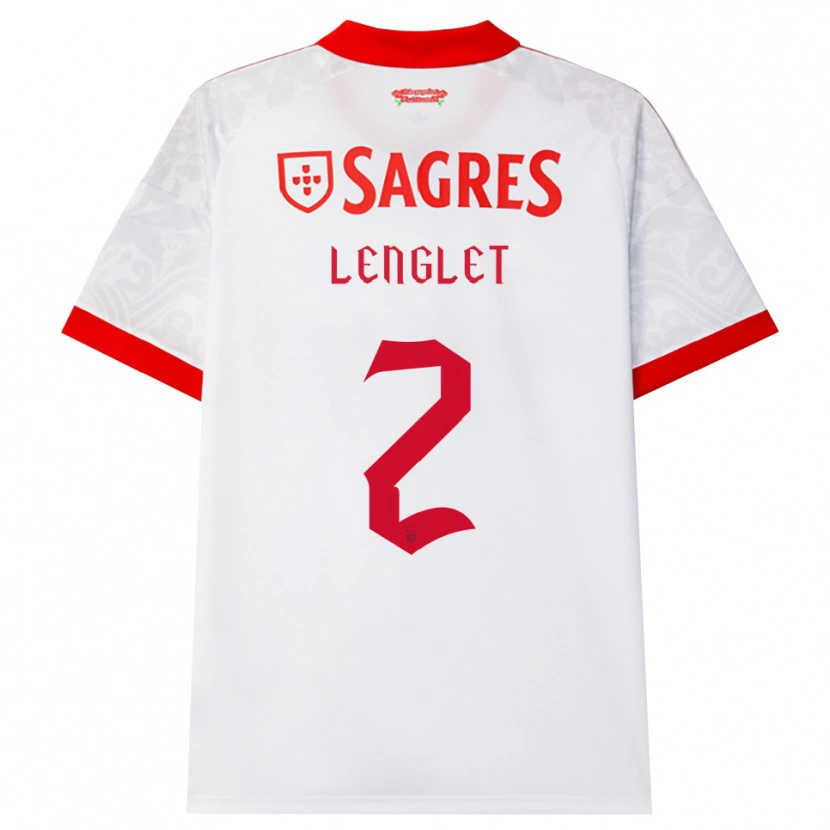Danxen Barn Clément Lenglet #2 Vit Röd Gul Bortatröja Matchtröjor 2026/27 Tröjor T-Tröja