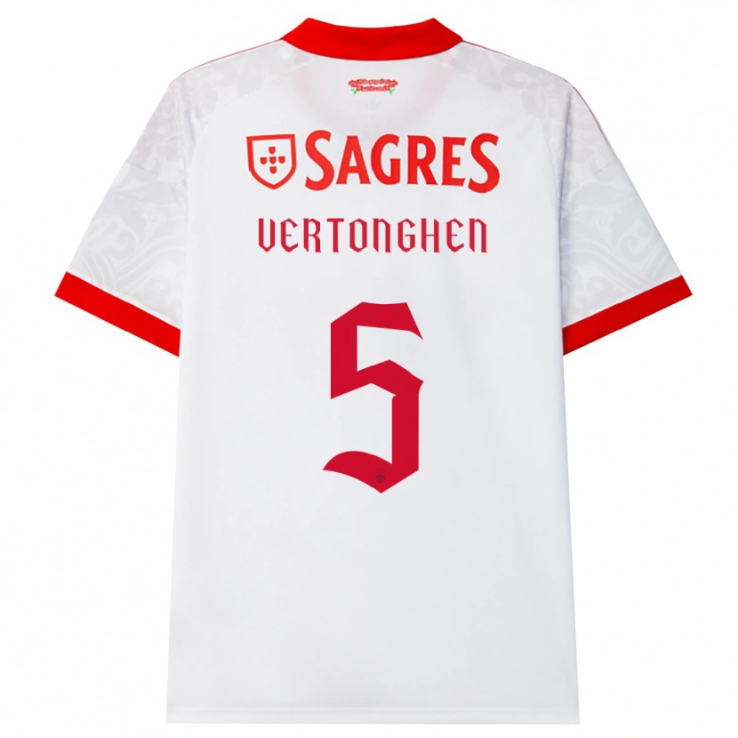 Danxen Barn Jan Vertonghen #5 Vit Röd Gul Bortatröja Matchtröjor 2026/27 Tröjor T-Tröja