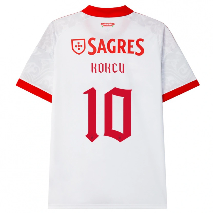 Danxen Barn Orkun Kokcu #10 Vit Röd Gul Bortatröja Matchtröjor 2026/27 Tröjor T-Tröja