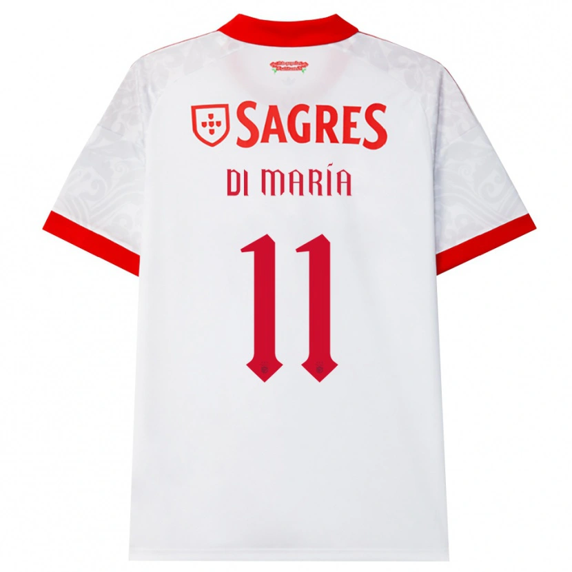Danxen Barn Angel Di Maria #11 Vit Röd Gul Bortatröja Matchtröjor 2026/27 Tröjor T-Tröja