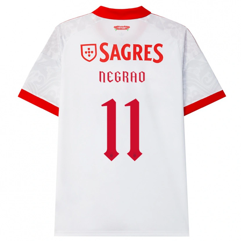 Danxen Barn Maria Negrao #11 Vit Röd Gul Bortatröja Matchtröjor 2026/27 Tröjor T-Tröja