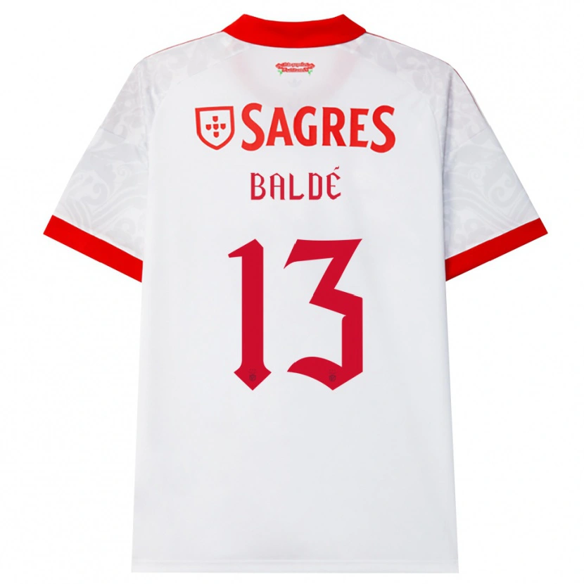 Danxen Barn Afonso Baldé #13 Vit Röd Gul Bortatröja Matchtröjor 2026/27 Tröjor T-Tröja