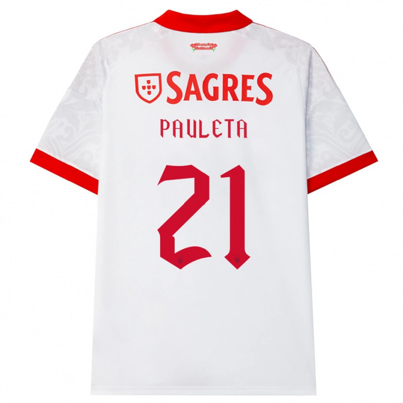 Danxen Barn Pauleta #21 Vit Röd Gul Bortatröja Matchtröjor 2026/27 Tröjor T-Tröja