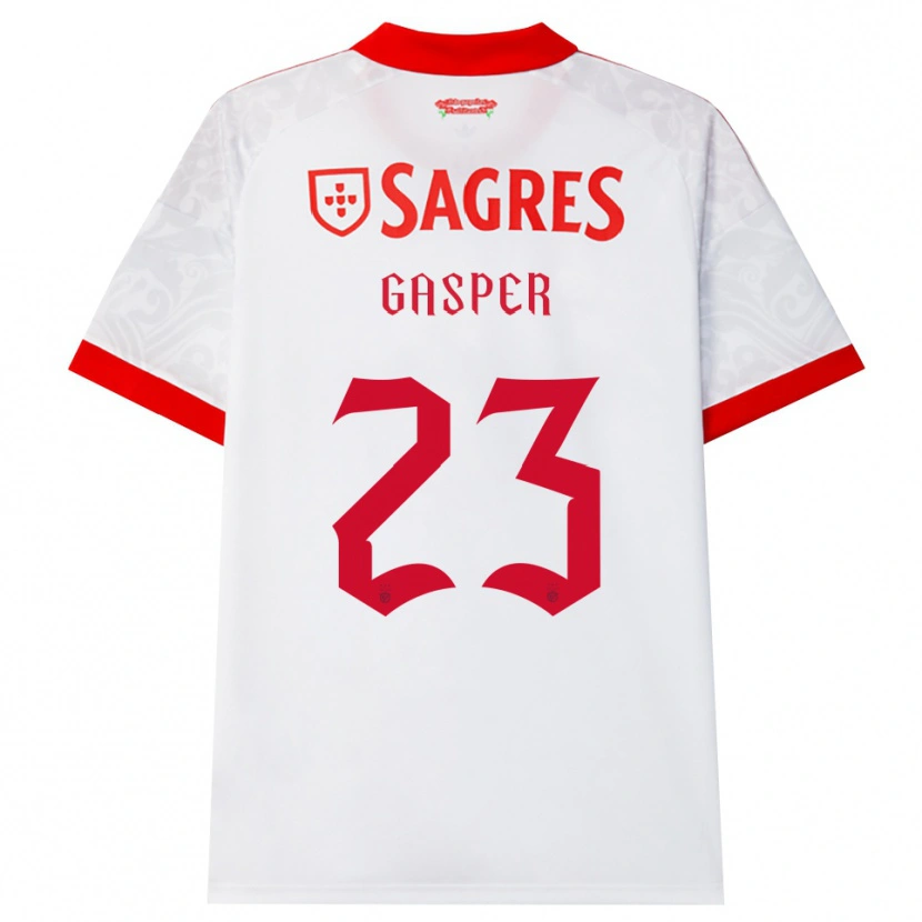 Danxen Barn Anna Gasper #23 Vit Röd Gul Bortatröja Matchtröjor 2026/27 Tröjor T-Tröja