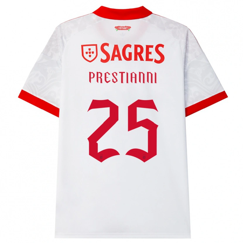 Danxen Barn Gianluca Prestianni #25 Vit Röd Gul Bortatröja Matchtröjor 2026/27 Tröjor T-Tröja