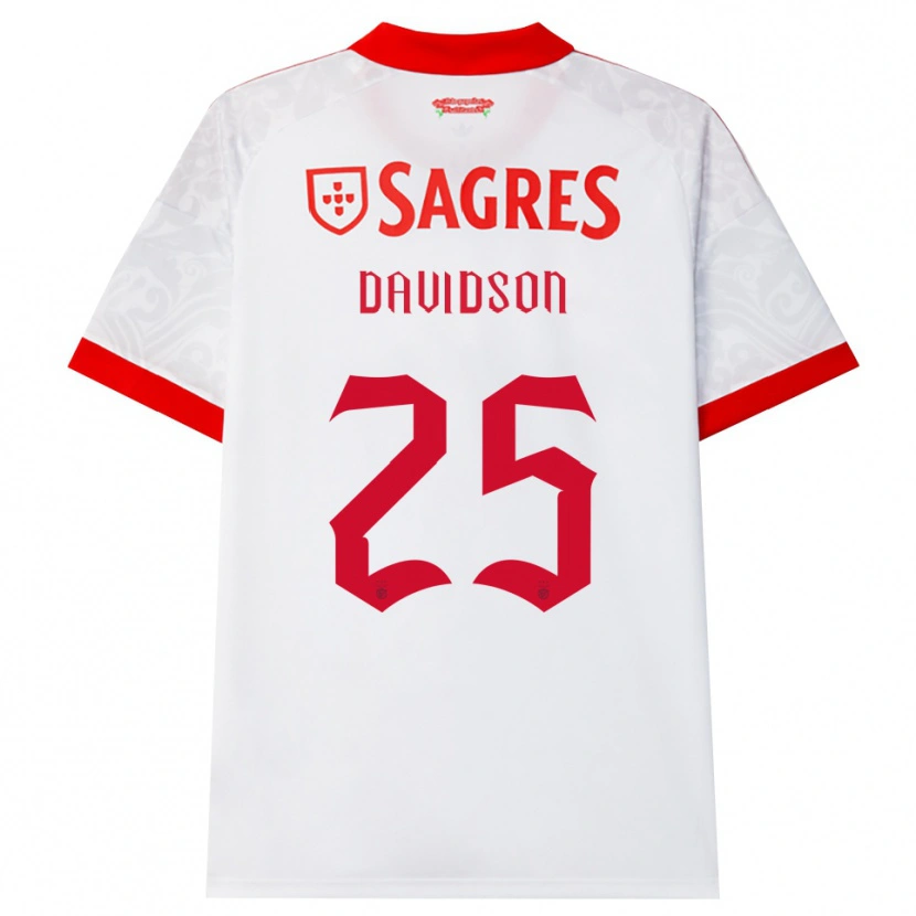 Danxen Barn Chandra Davidson #25 Vit Röd Gul Bortatröja Matchtröjor 2026/27 Tröjor T-Tröja
