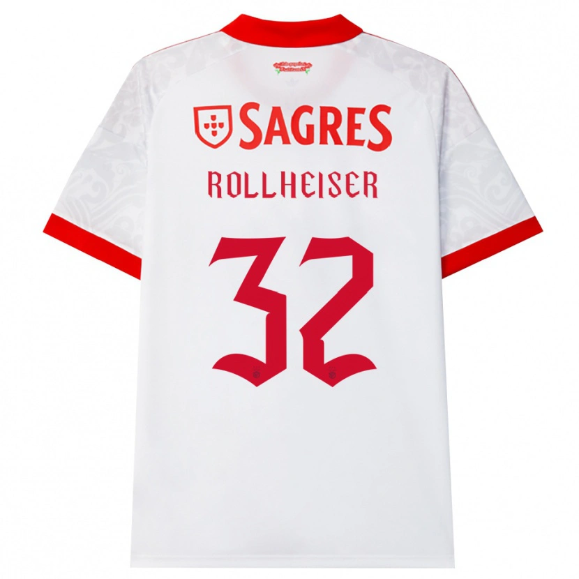 Danxen Barn Benjamín Rollheiser #32 Vit Röd Gul Bortatröja Matchtröjor 2026/27 Tröjor T-Tröja