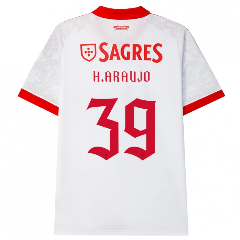 Danxen Barn Henrique Araujo #39 Vit Röd Gul Bortatröja Matchtröjor 2026/27 Tröjor T-Tröja