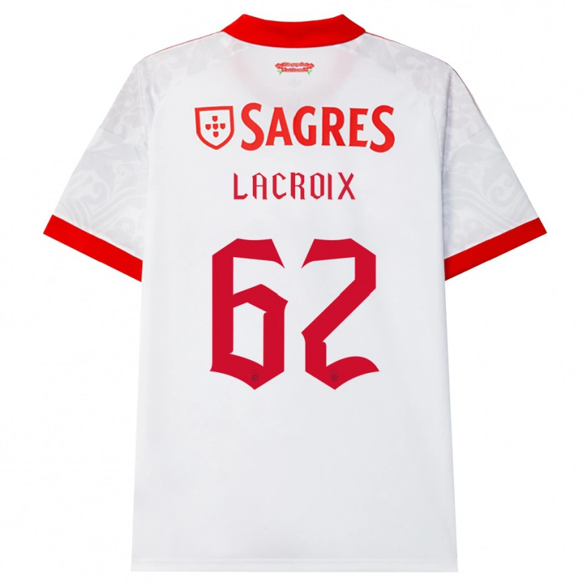 Danxen Barn Lenny Lacroix #62 Vit Röd Gul Bortatröja Matchtröjor 2026/27 Tröjor T-Tröja