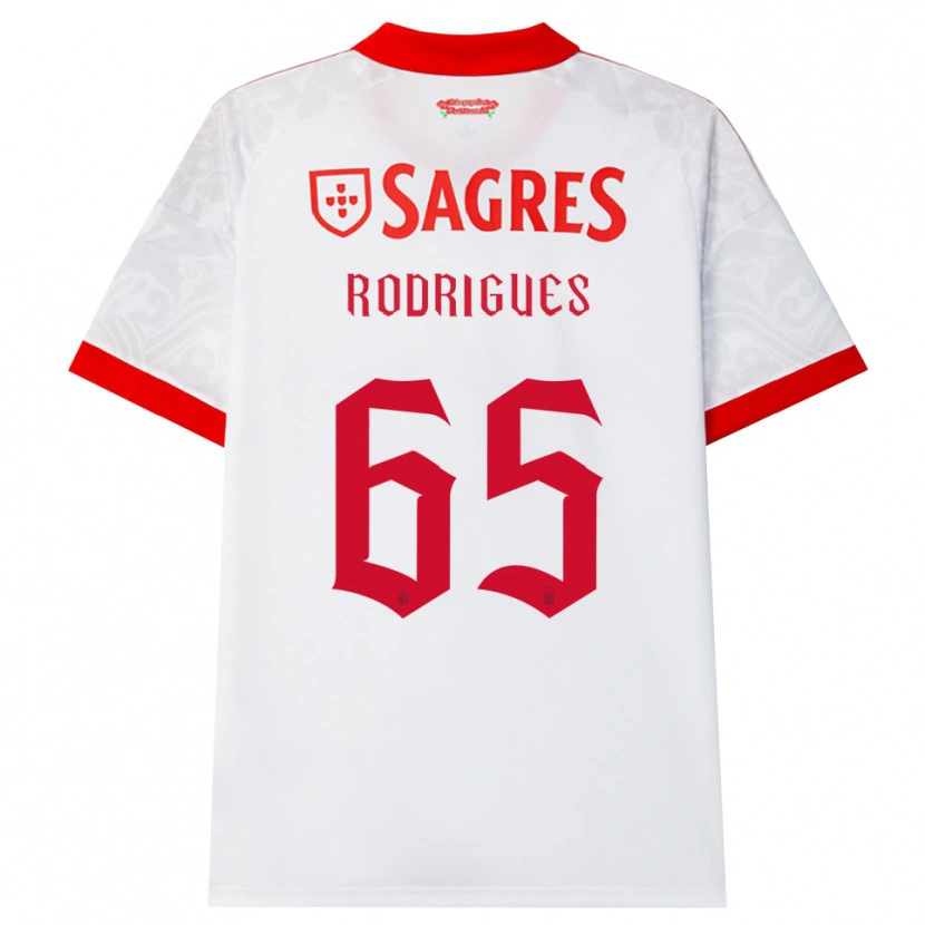 Danxen Barn Rafael Rodrigues #65 Vit Röd Gul Bortatröja Matchtröjor 2026/27 Tröjor T-Tröja