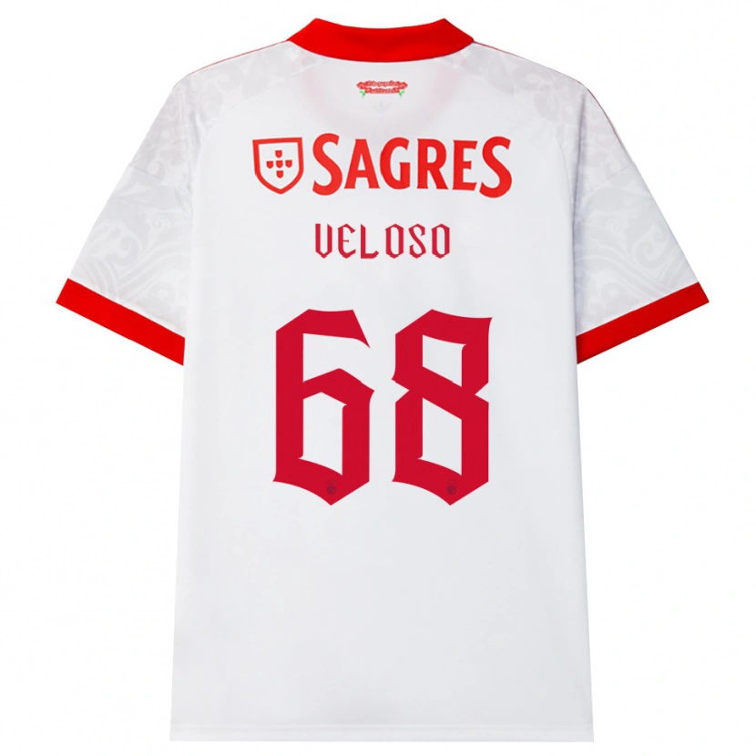 Danxen Barn João Veloso #68 Vit Röd Gul Bortatröja Matchtröjor 2026/27 Tröjor T-Tröja