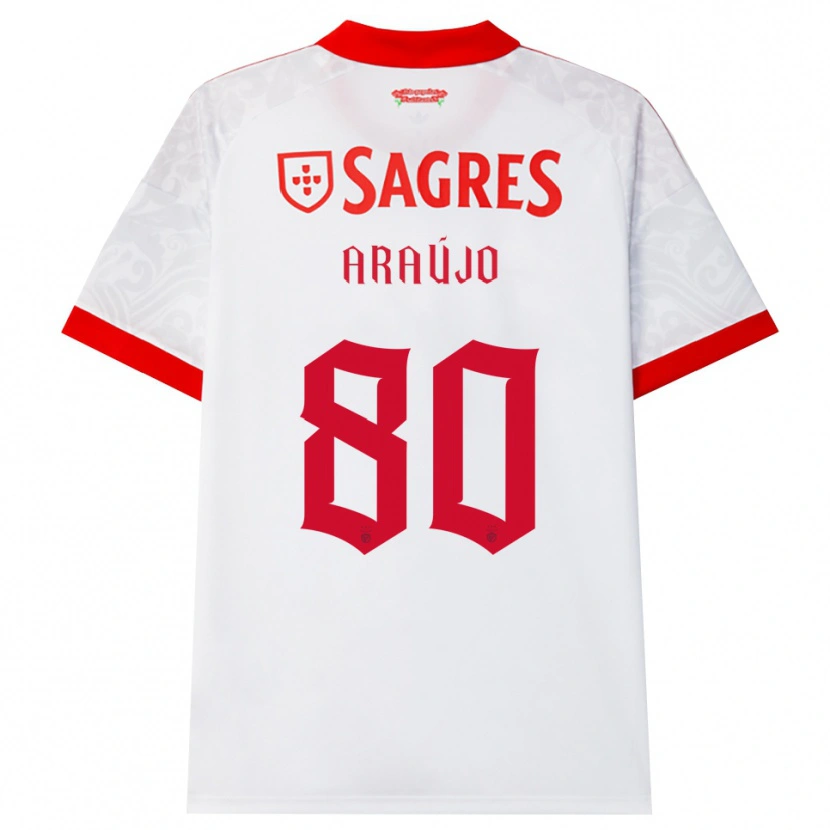 Danxen Barn Laís Araújo #80 Vit Röd Gul Bortatröja Matchtröjor 2026/27 Tröjor T-Tröja