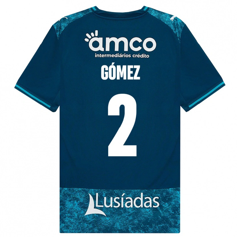 Danxen Barn Víctor Gómez #2 Mörk Skiffergrå Mellanturkos Bortatröja Matchtröjor 2026/27 Tröjor T-Tröja