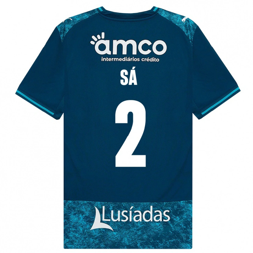 Danxen Barn Henrique Sá #2 Mörk Skiffergrå Mellanturkos Bortatröja Matchtröjor 2026/27 Tröjor T-Tröja