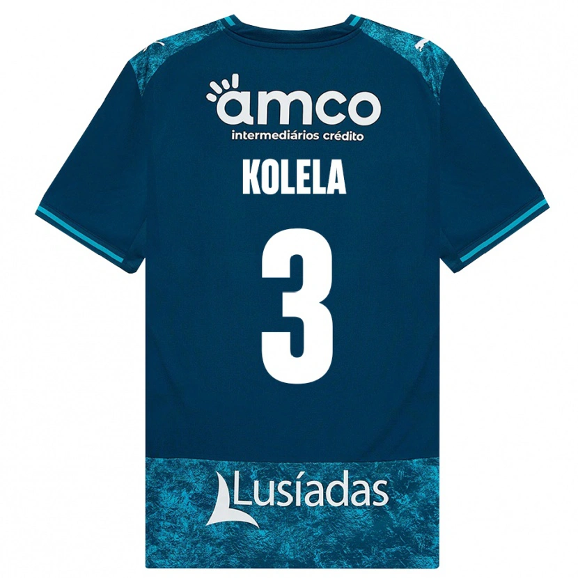 Danxen Barn Kyllian Kolela #3 Mörk Skiffergrå Mellanturkos Bortatröja Matchtröjor 2026/27 Tröjor T-Tröja