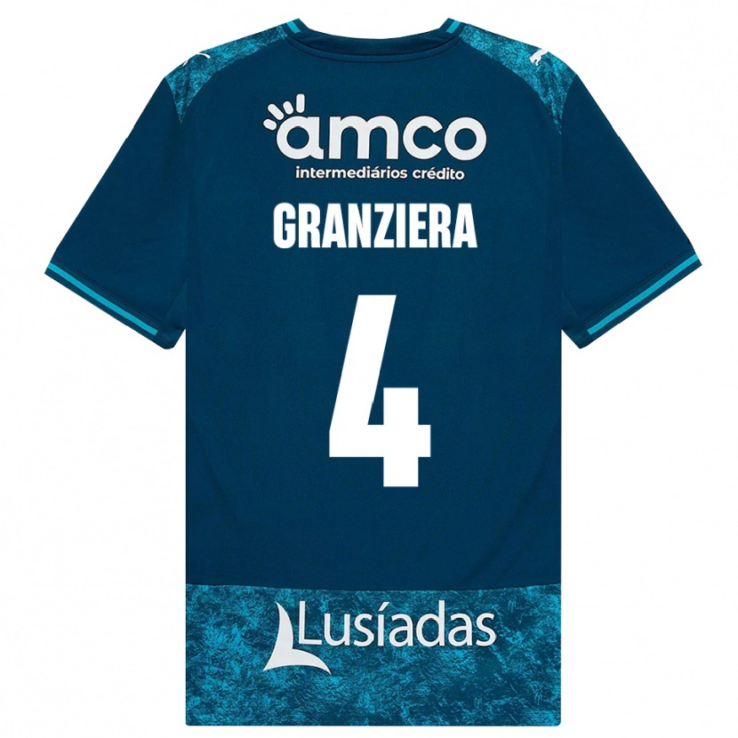 Danxen Barn Emanuele Granziera #4 Mörk Skiffergrå Mellanturkos Bortatröja Matchtröjor 2026/27 Tröjor T-Tröja