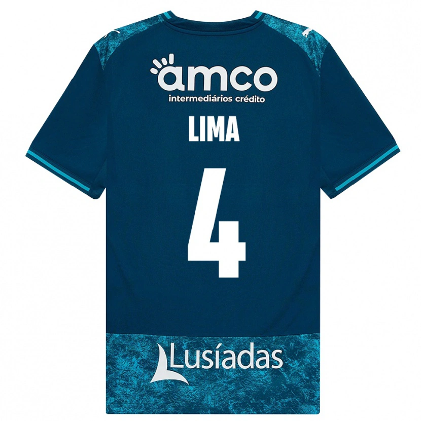 Danxen Barn Guilherme Lima #4 Mörk Skiffergrå Mellanturkos Bortatröja Matchtröjor 2026/27 Tröjor T-Tröja