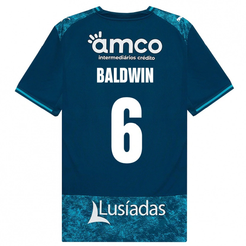 Danxen Barn Carlyn Baldwin #6 Mörk Skiffergrå Mellanturkos Bortatröja Matchtröjor 2026/27 Tröjor T-Tröja