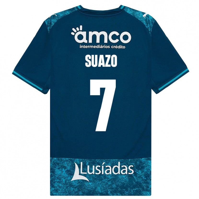 Danxen Barn Luis Suazo #7 Mörk Skiffergrå Mellanturkos Bortatröja Matchtröjor 2026/27 Tröjor T-Tröja