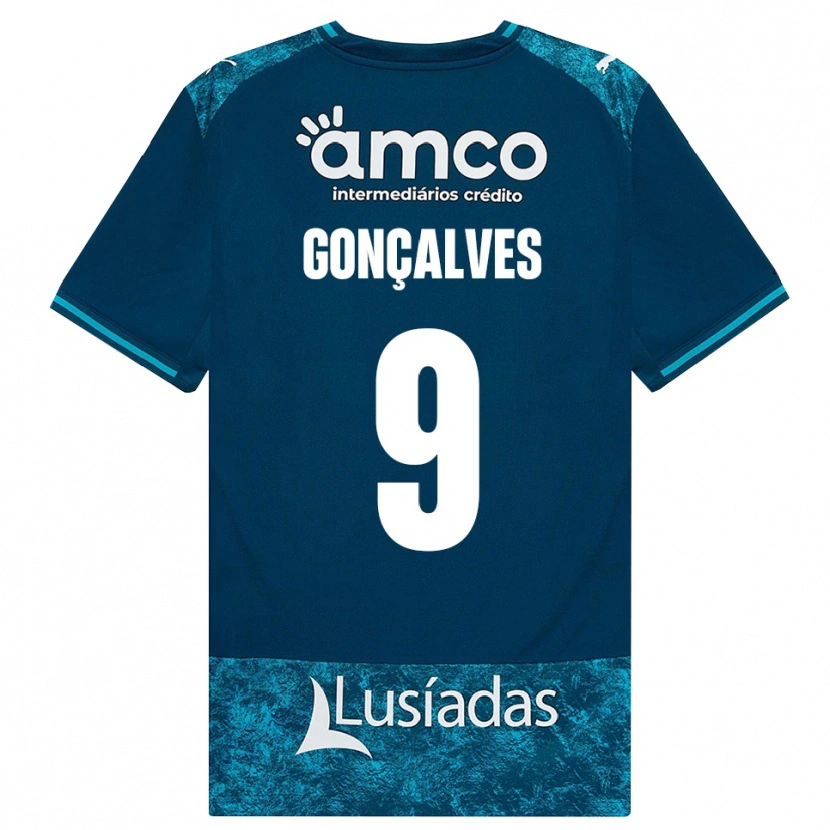 Danxen Barn João Gonçalves #9 Mörk Skiffergrå Mellanturkos Bortatröja Matchtröjor 2026/27 Tröjor T-Tröja
