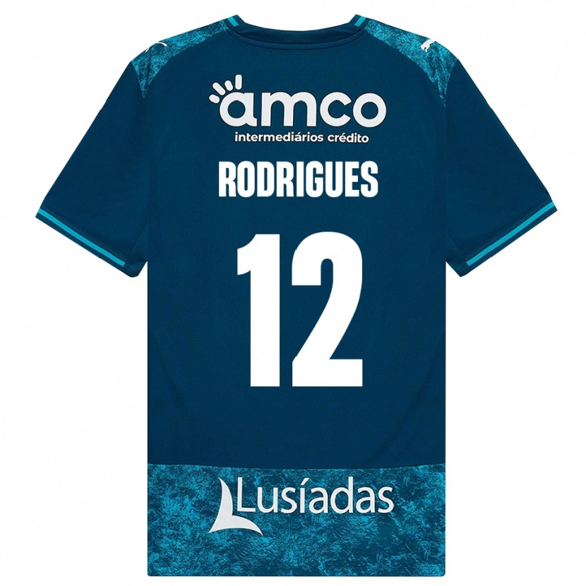 Danxen Barn David Rodrigues #12 Mörk Skiffergrå Mellanturkos Bortatröja Matchtröjor 2026/27 Tröjor T-Tröja