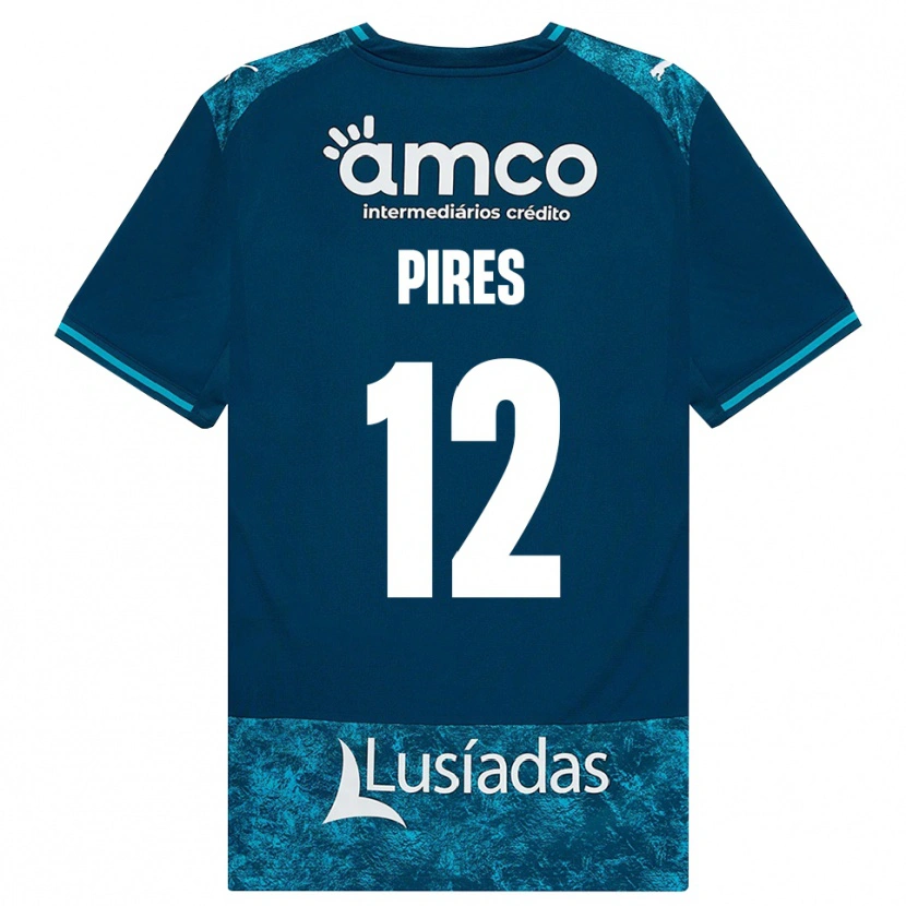 Danxen Barn Hugo Pires #12 Mörk Skiffergrå Mellanturkos Bortatröja Matchtröjor 2026/27 Tröjor T-Tröja