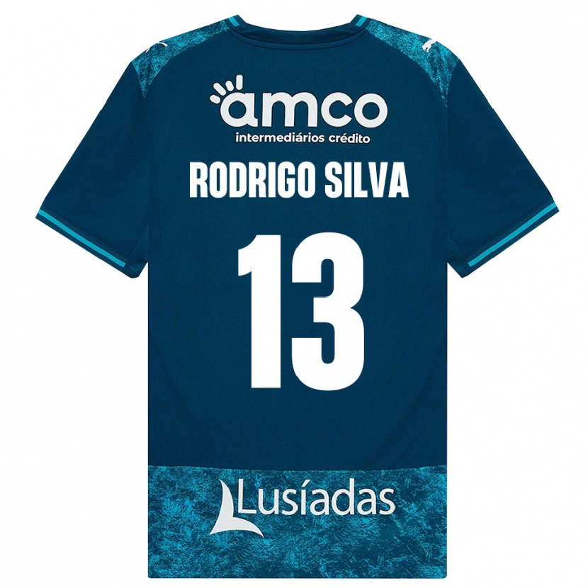 Danxen Barn Rodrigo Silva #13 Mörk Skiffergrå Mellanturkos Bortatröja Matchtröjor 2026/27 Tröjor T-Tröja