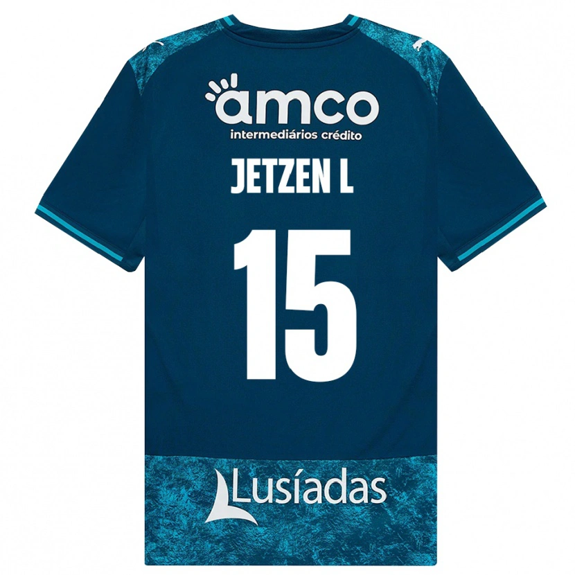 Danxen Barn Jetzen Lopes #15 Mörk Skiffergrå Mellanturkos Bortatröja Matchtröjor 2026/27 Tröjor T-Tröja
