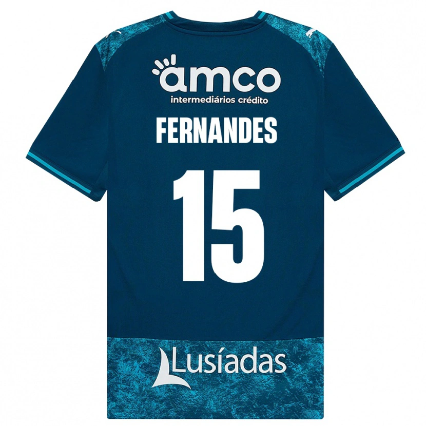 Danxen Barn Valdir Fernandes #15 Mörk Skiffergrå Mellanturkos Bortatröja Matchtröjor 2026/27 Tröjor T-Tröja
