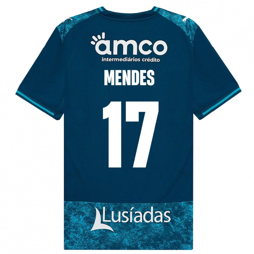 Danxen Barn Joe Mendes #17 Mörk Skiffergrå Mellanturkos Bortatröja Matchtröjor 2026/27 Tröjor T-Tröja