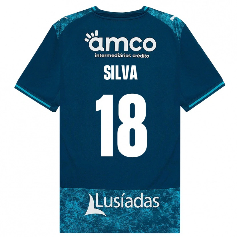 Danxen Barn Dani Silva #18 Mörk Skiffergrå Mellanturkos Bortatröja Matchtröjor 2026/27 Tröjor T-Tröja