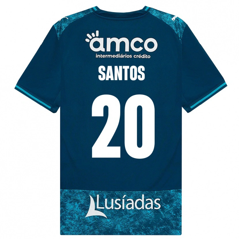 Danxen Barn Lourenço Santos #20 Mörk Skiffergrå Mellanturkos Bortatröja Matchtröjor 2026/27 Tröjor T-Tröja