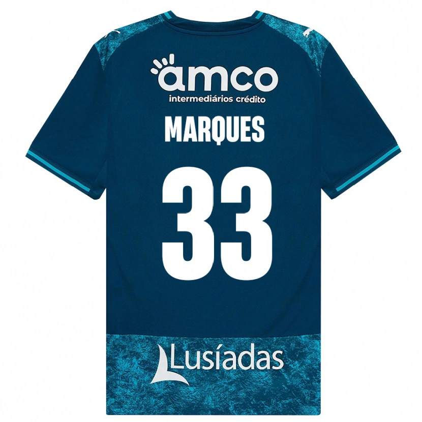 Danxen Barn João Marques #33 Mörk Skiffergrå Mellanturkos Bortatröja Matchtröjor 2026/27 Tröjor T-Tröja
