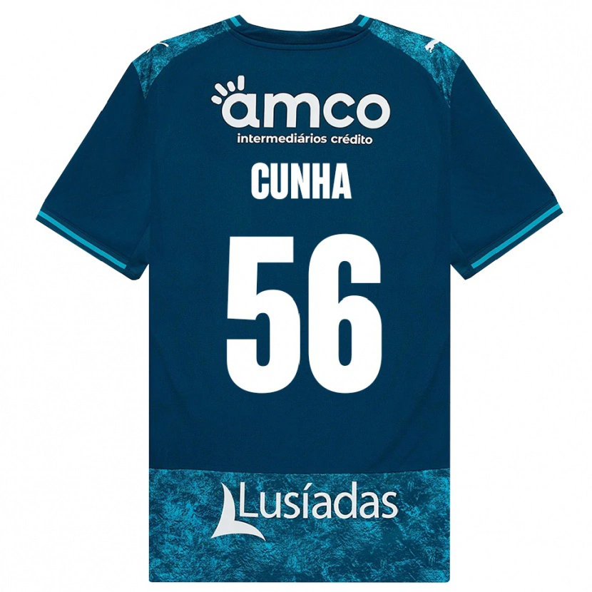 Danxen Barn Romário Cunha #56 Mörk Skiffergrå Mellanturkos Bortatröja Matchtröjor 2026/27 Tröjor T-Tröja