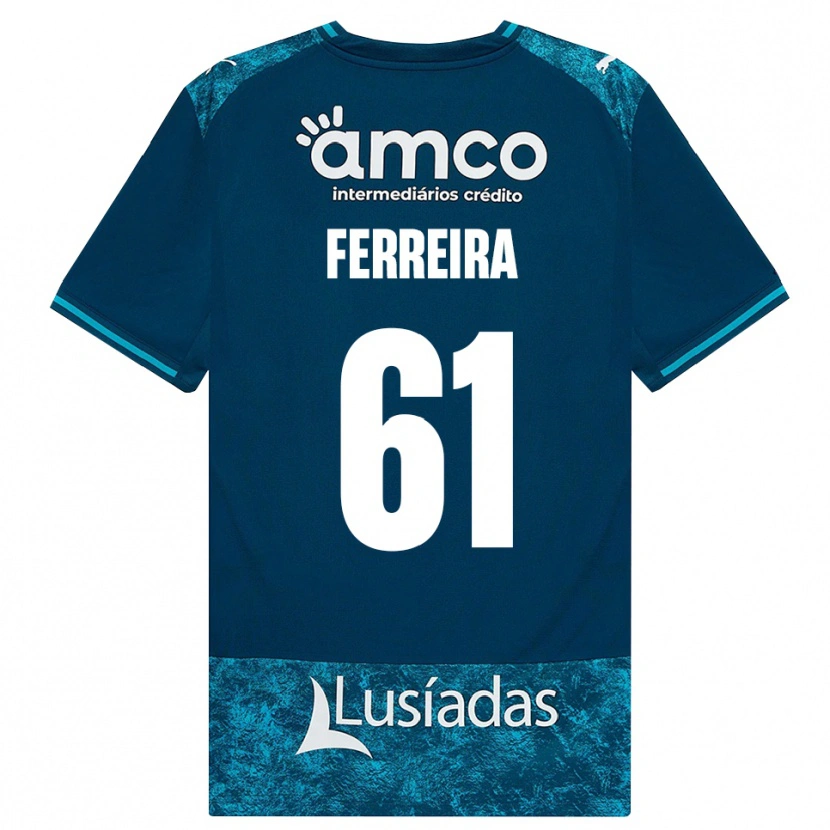 Danxen Barn Tiago Ferreira #61 Mörk Skiffergrå Mellanturkos Bortatröja Matchtröjor 2026/27 Tröjor T-Tröja