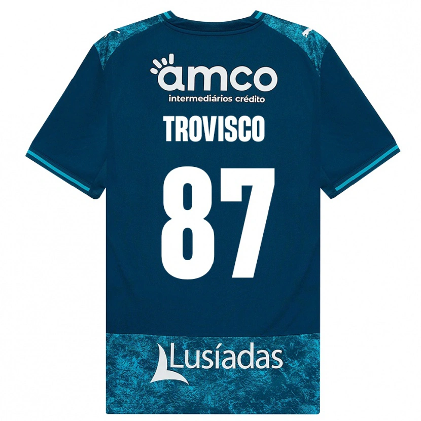 Danxen Barn João Trovisco #87 Mörk Skiffergrå Mellanturkos Bortatröja Matchtröjor 2026/27 Tröjor T-Tröja