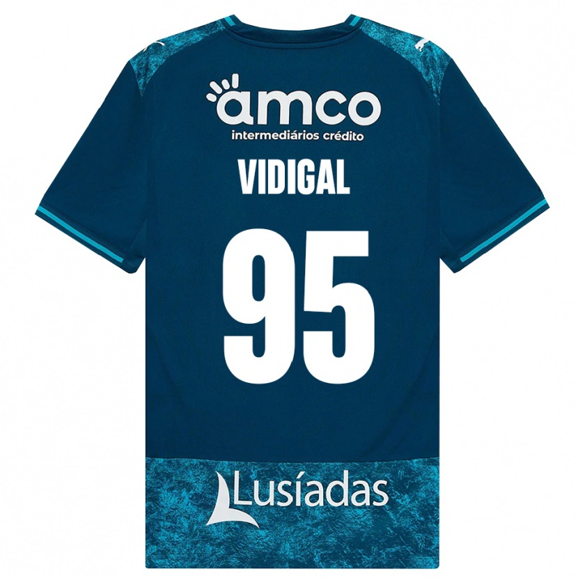 Danxen Barn Sandro Vidigal #95 Mörk Skiffergrå Mellanturkos Bortatröja Matchtröjor 2026/27 Tröjor T-Tröja