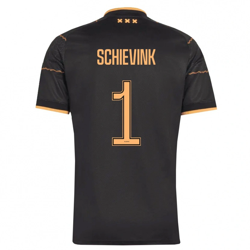 Danxen Barn Floris Schievink #1 Svart Orange Bortatröja Matchtröjor 2026/27 Tröjor T-Tröja