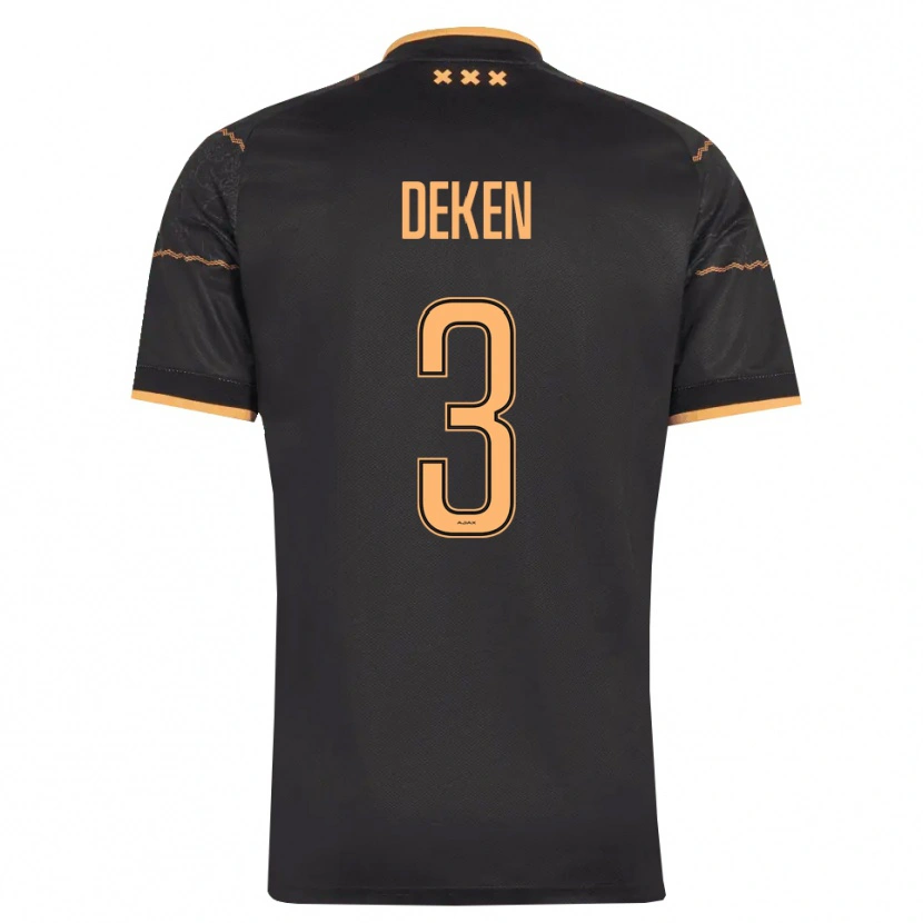Danxen Barn Roy Deken #3 Svart Orange Bortatröja Matchtröjor 2026/27 Tröjor T-Tröja
